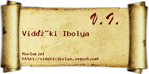 Vidéki Ibolya névjegykártya