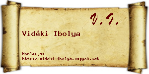 Vidéki Ibolya névjegykártya